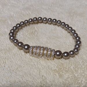 Elegant Silver Beaded Bracelet
